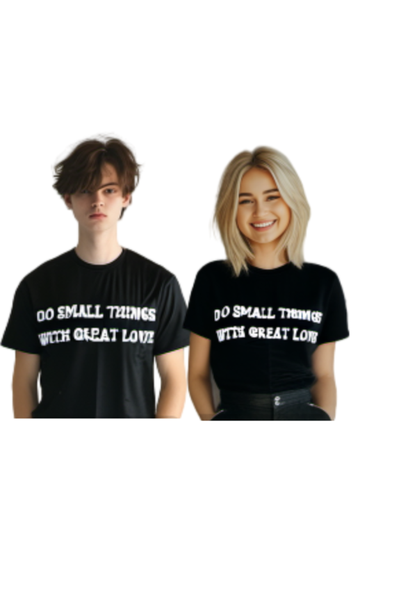 Uni-sex Regular fit Black T-Shirt (Pack of 1)